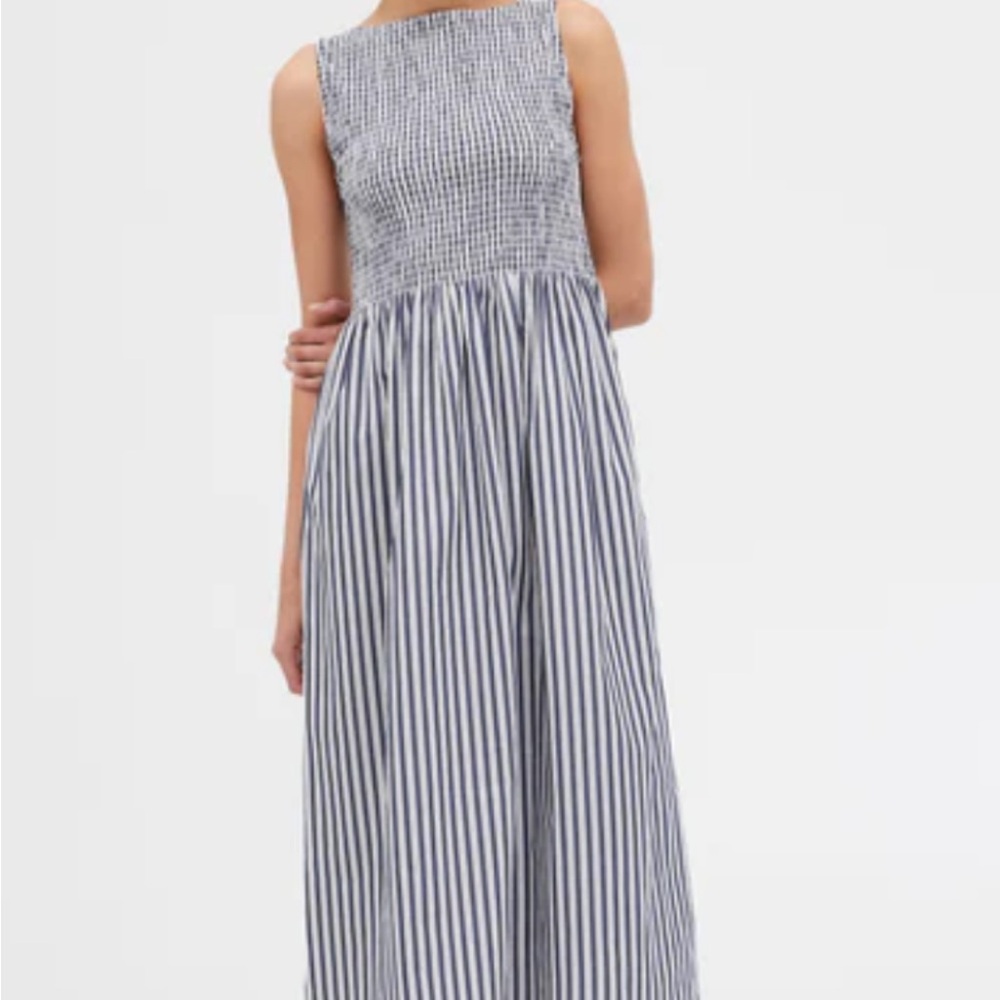 Hill House Cosima Nap Dress Navy Stripe